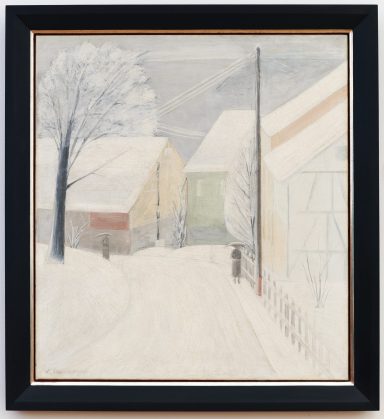 Leonhard Schmidt "Dorfeingang Sillenbuch (Winter)" 1931